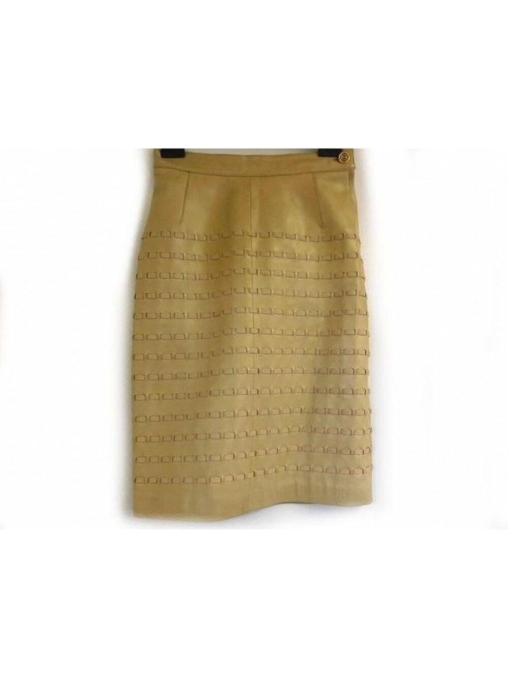 Loewe Leather Skirt Beige